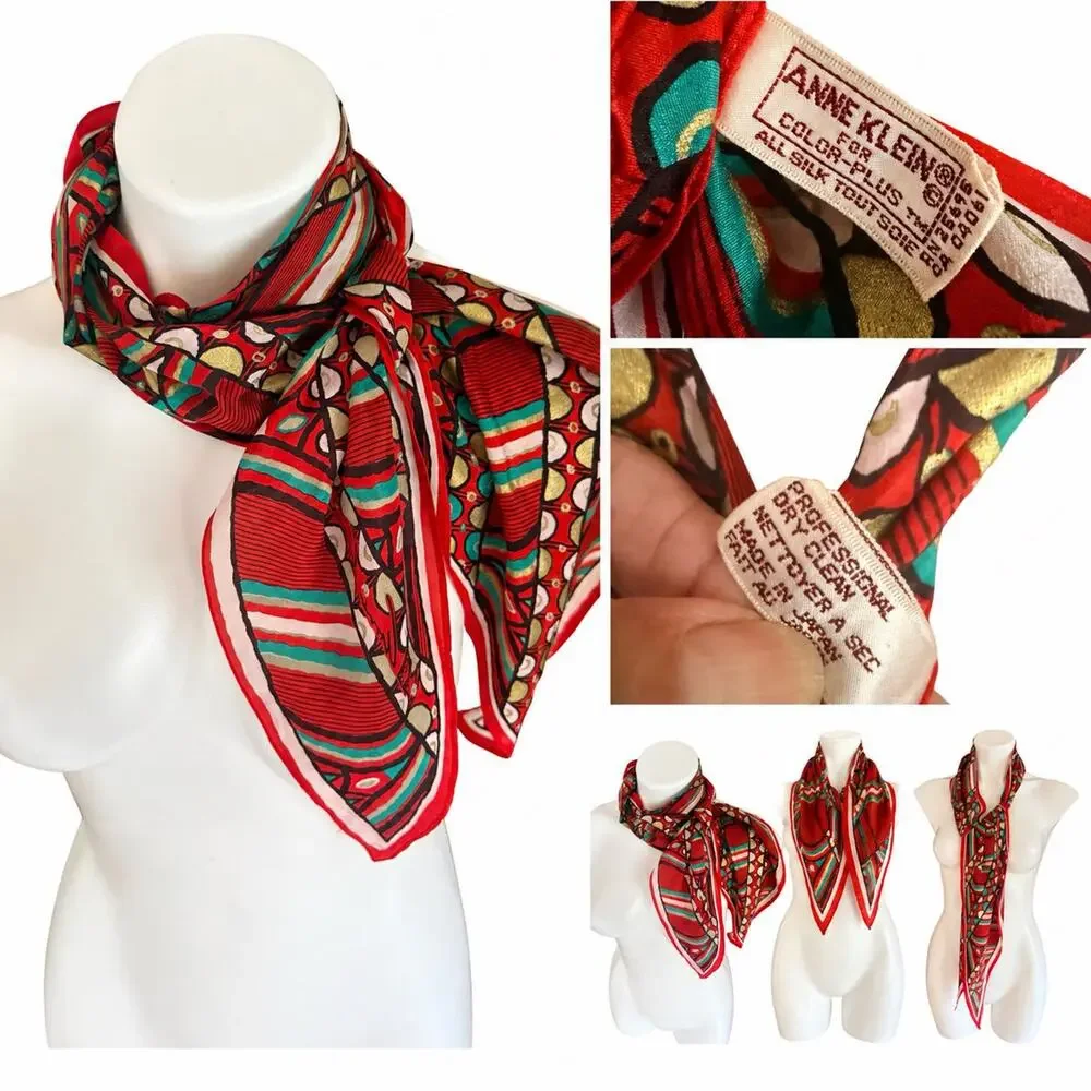 Vintage Anne Klein for Color-Plus™ Silk Sash Scarf — Made in Japan